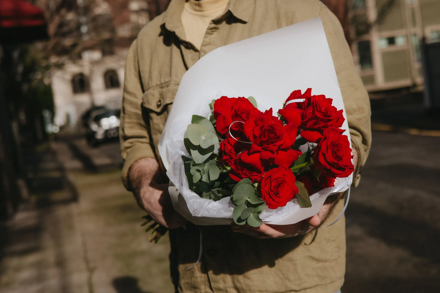 Dozen red roses Valentine bouquet ready for delivery in Portland