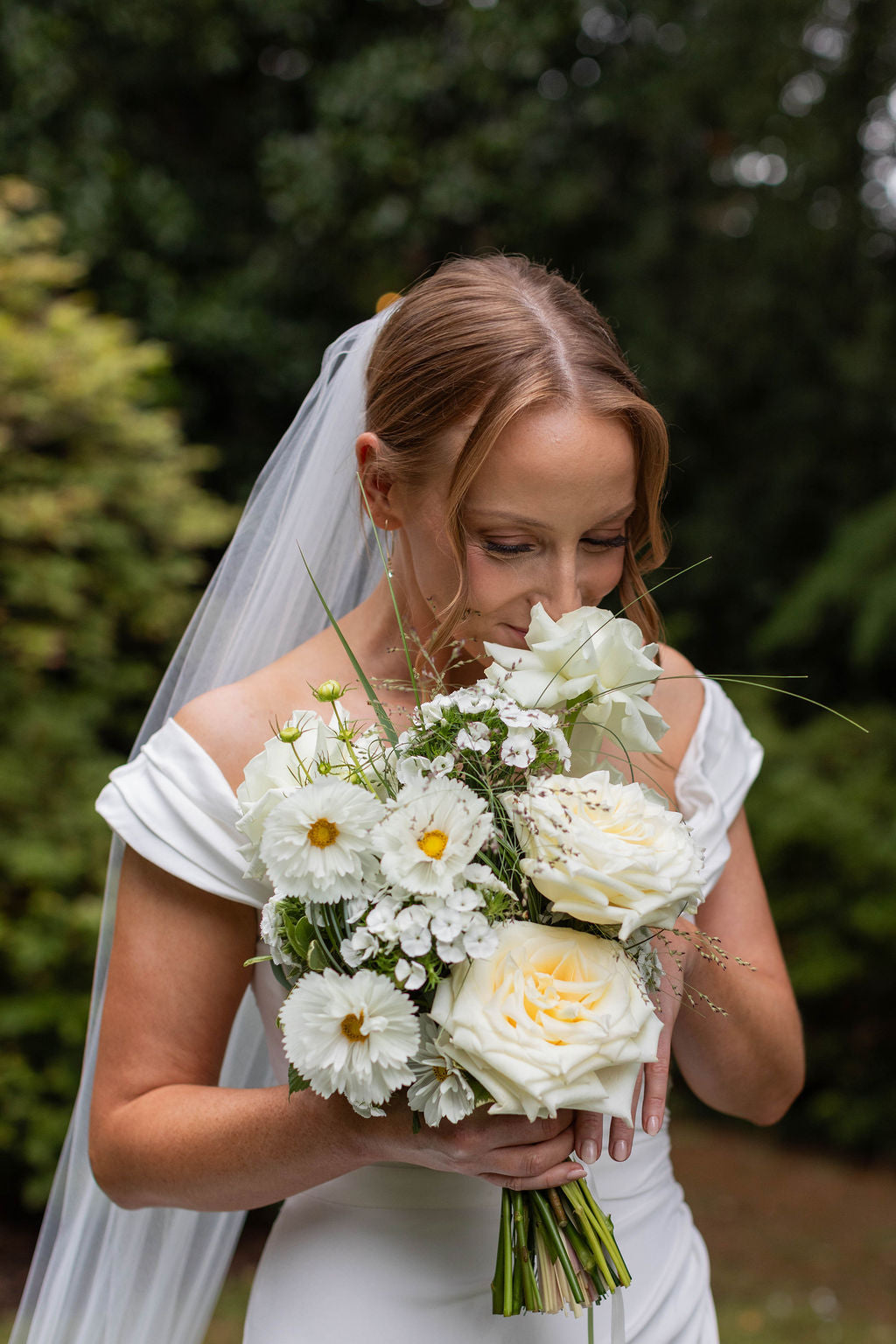 Hand Tied White Garden Rose Bridal Bouquet No. 11 | Portland