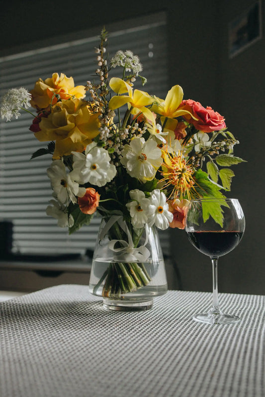 Bespoke large flower bouquet with seasonal blooms evening setting Portland flower delivery Kvetka Flower