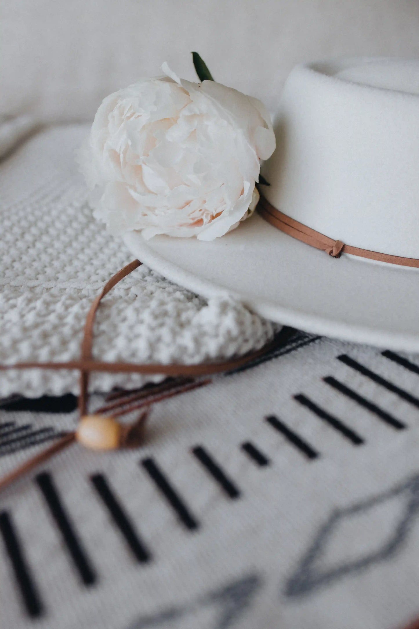 White peonies in a clean arrangement, grown locally and styled for summer